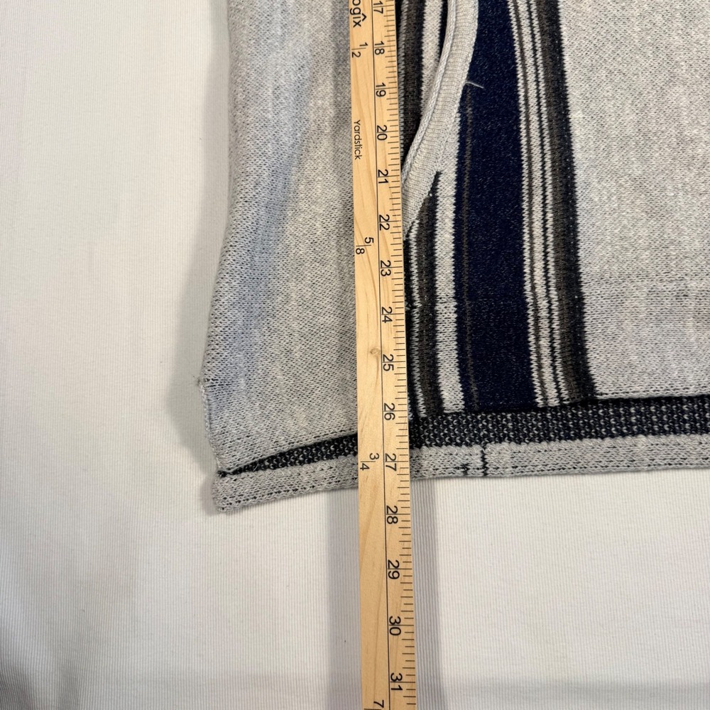 Lucky Brand Mens‎ M Baja Hoodie Gray Navy Pullover Surf Boho Skater Street Knit - Picture 8 of 14